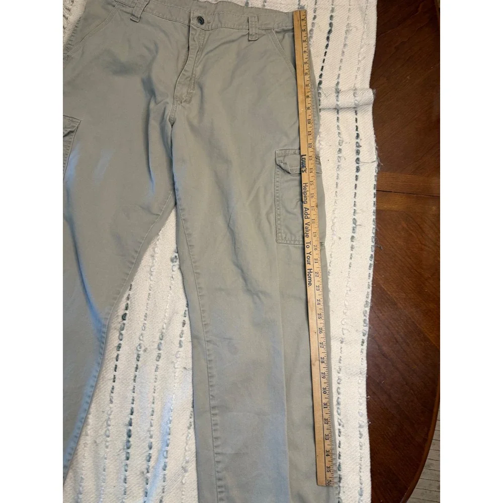 Wrangler Authentics Mens Cargo Pants Khaki Tan Cotton Twill 38x32 70LEWNK